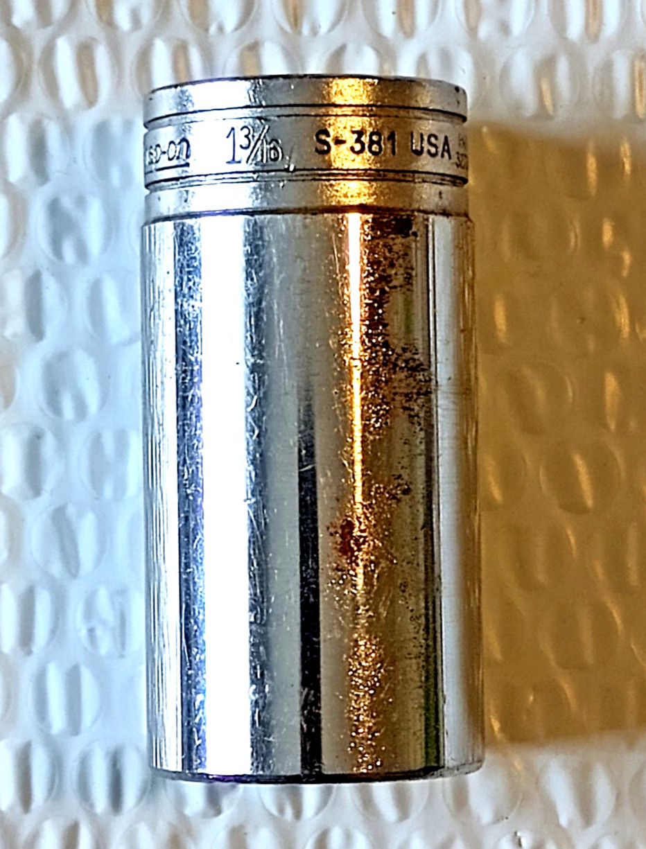 SNAP ON S381, 1/2″ DRIVE, 1-3/16″ SOCKET, 3.2″ DEEP/HIGH, 12 POINT.