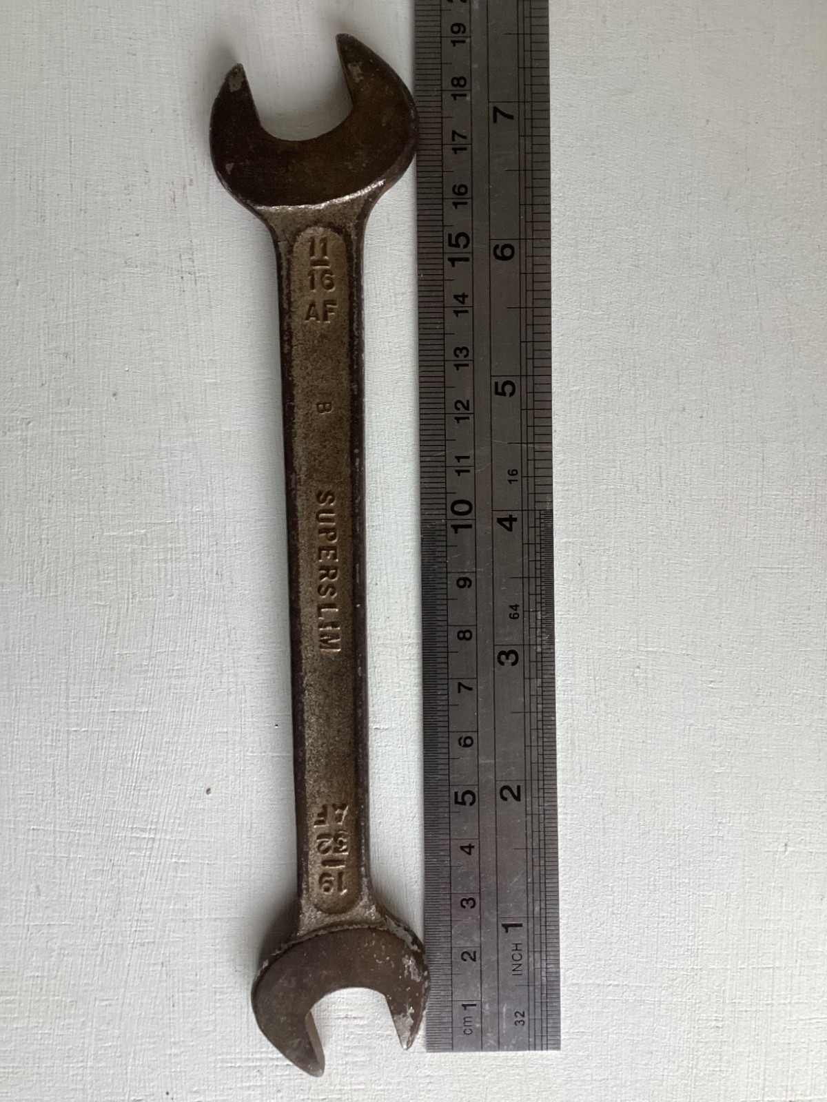 Superslim open spanner, 11/16AF – 19/32AF Made in England DJ