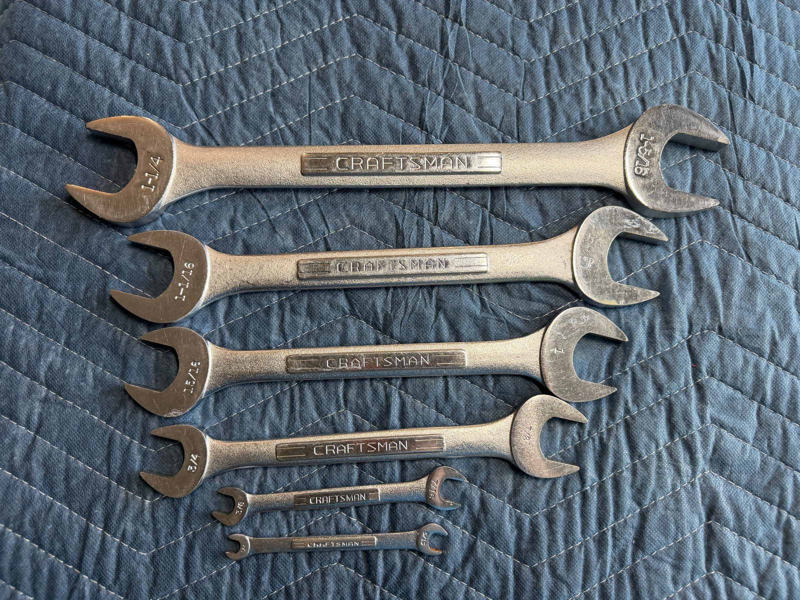 6 – Vintage Craftsman -V- And VV Double Open End Wrenches SAE See pictures