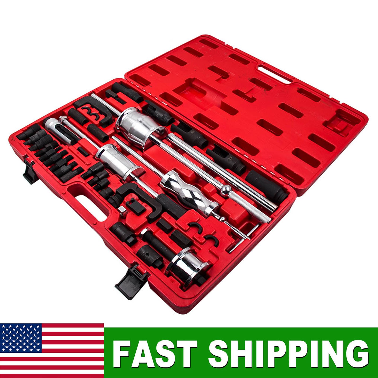 Auto Truck Diesel Injector Extractor Slide Hammer Puller Adapter Full Tool Sets