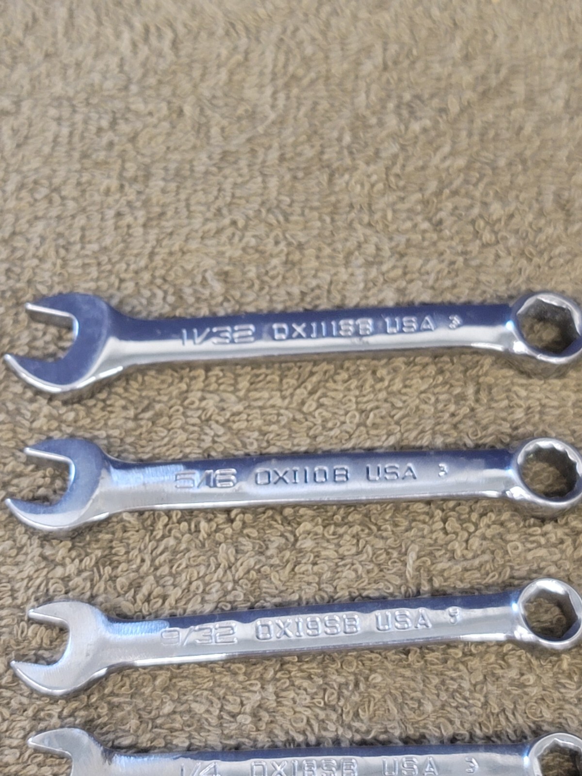 Snap on Short OEX OXI Combination Wrench Set Sae 11/16 5/8 9/16 1/2 3/8 1/4 5/32