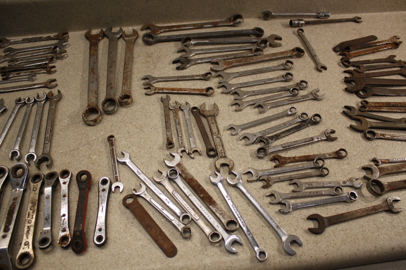 Lot Of Various Size SAE & Metric Wrenchs Line Wrench Vintage Old Tools 8432
