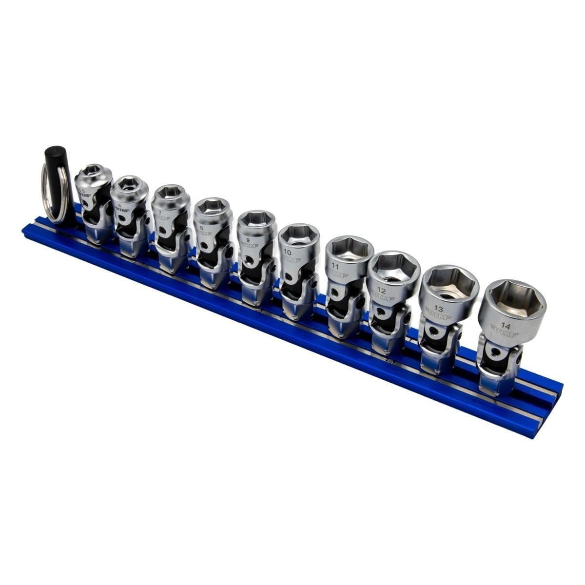 VIM Tools DDSUJM400 10 Piece Metric 6 Point Dual Drive Nano Universal Socket Set