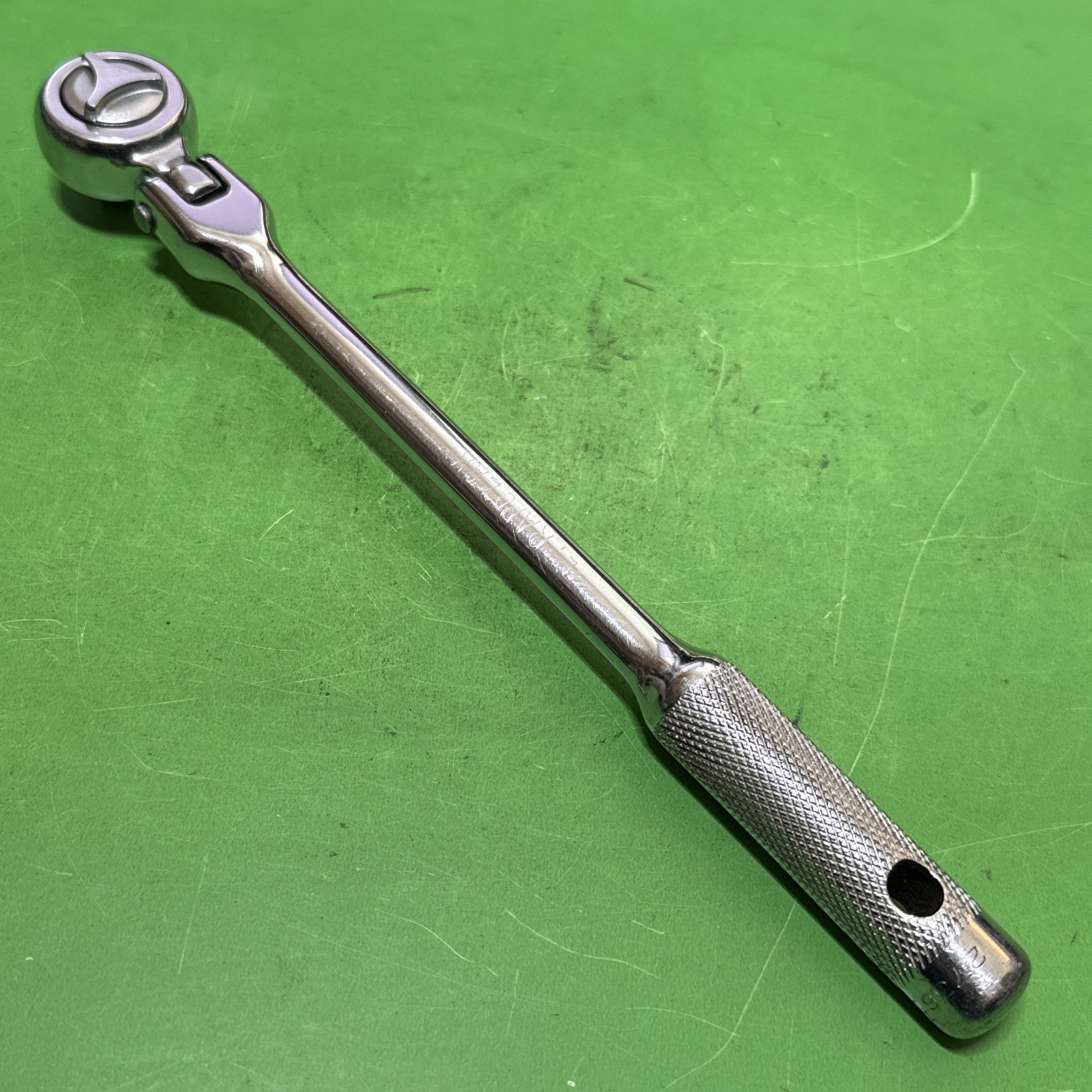 Rare Vintage Indestro Super USA 3/8″ Drive Flex Head Reversible Ratchet MPN 2736