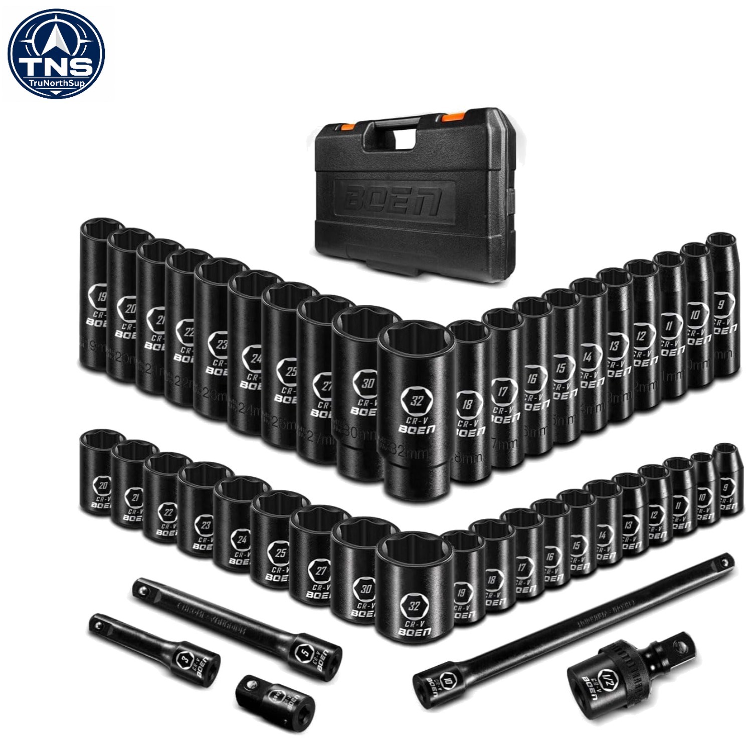 Pro-Grade 45 PCS Metric Impact Socket Set – High Torque for Auto Mechanics