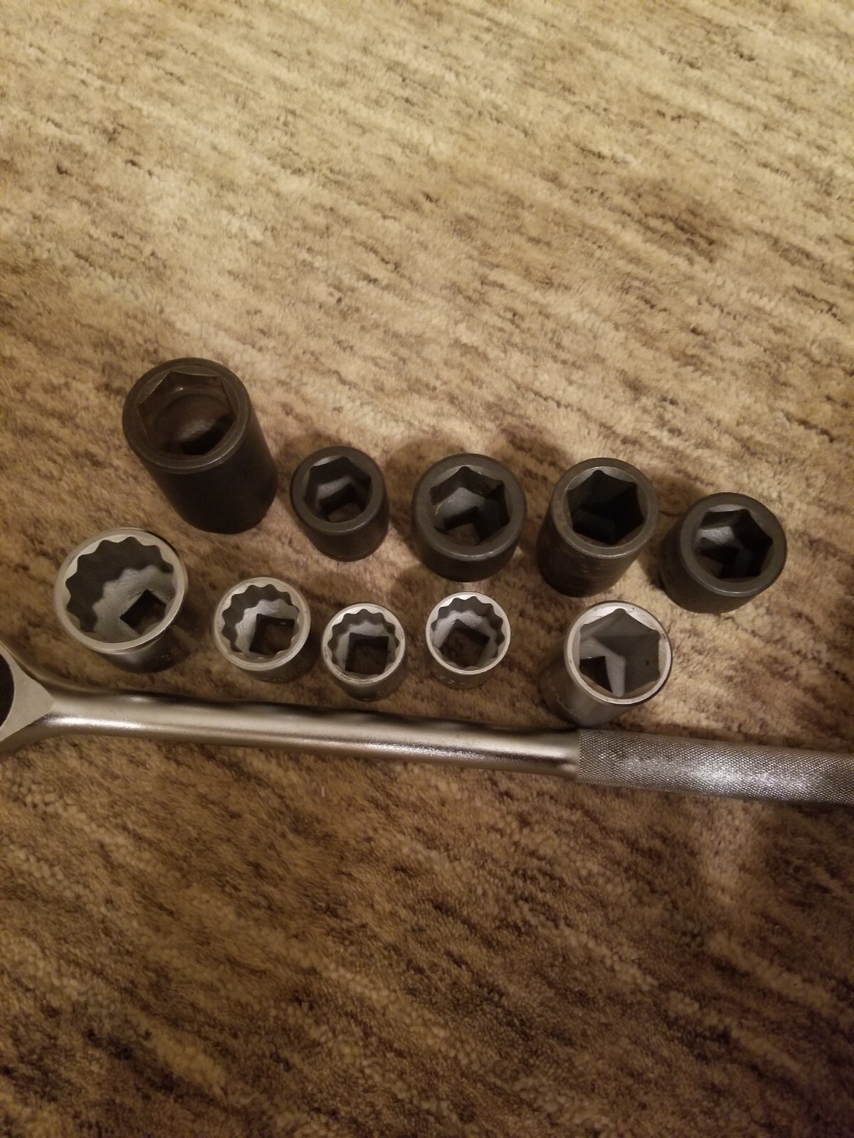 Proto 3/4″ Drive Sockets 12 pt. 6 pt. USA Made. 11 Piece. Ratched. Metric/SAE
