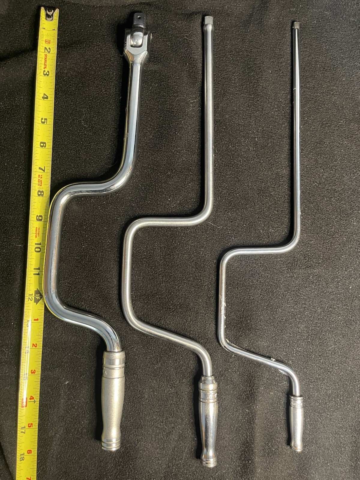 Snap On Tools 18” Long Speeder Drive 3 Piece Set 1/2” SN4A- 3/8” F4LA- 1/4”TMS4B