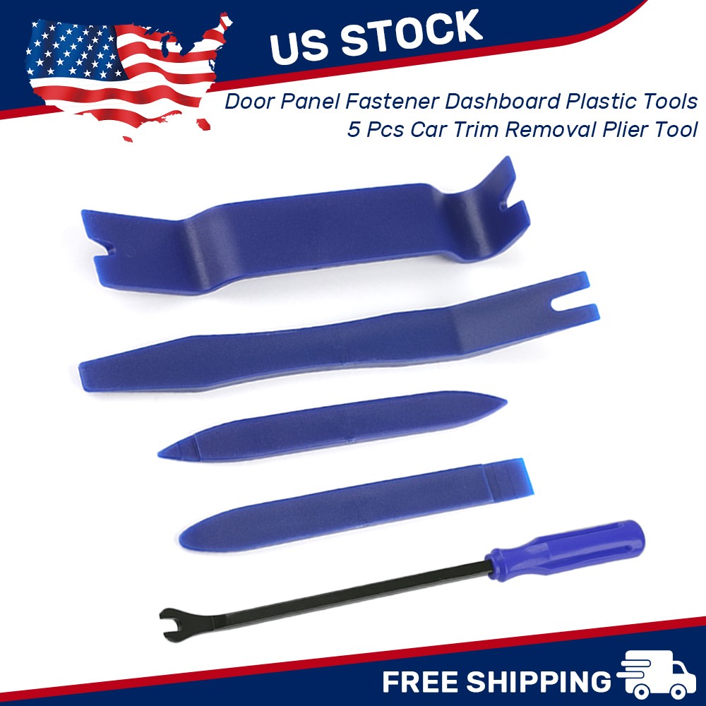 5x Pry Nylon Auto Trim Removal Tools Molding Fastener Dashboard Dismantle Clips