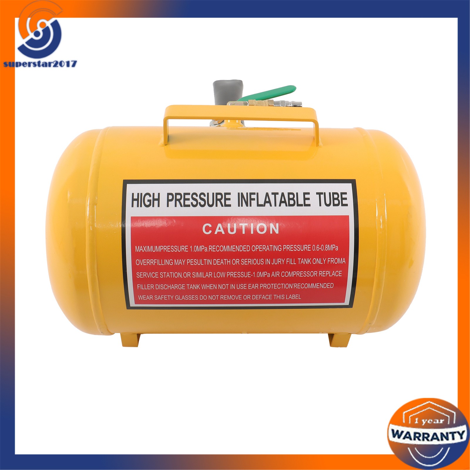 Yellow 5 Gallon Heavy Duty Air Tire Bead Seater Blaster Seating Tool 145 psi