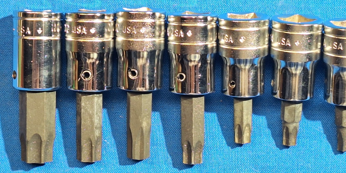 1986 Snap-On 211FTXY +1 12pc Torx bit socket set T55-T8 Includes FTX500 GM torx