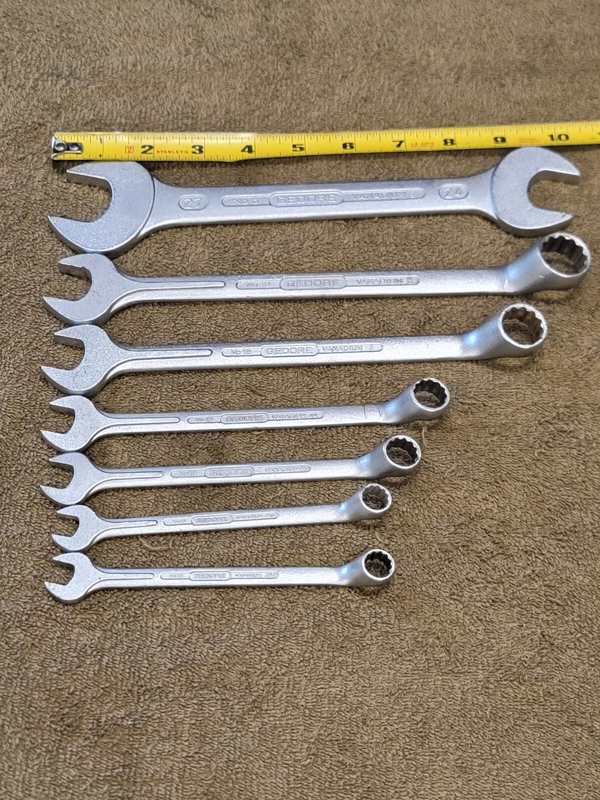 Gedore Metric Combination Wrench Set 27 24 19 17 13 12 10 mm Offset Automotive