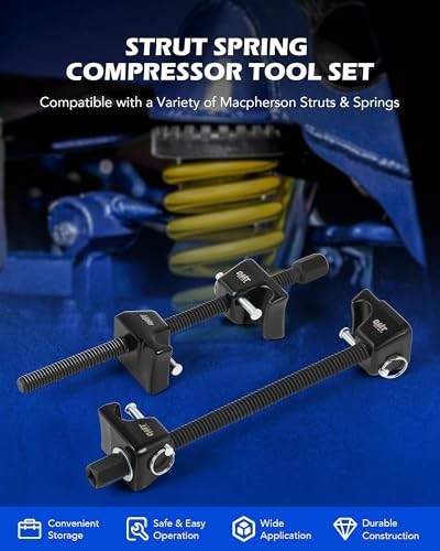 Heavy Duty Macpherson Strut Spring Compressor Tool Set, 10.5″ Range, 1/2″ Drive