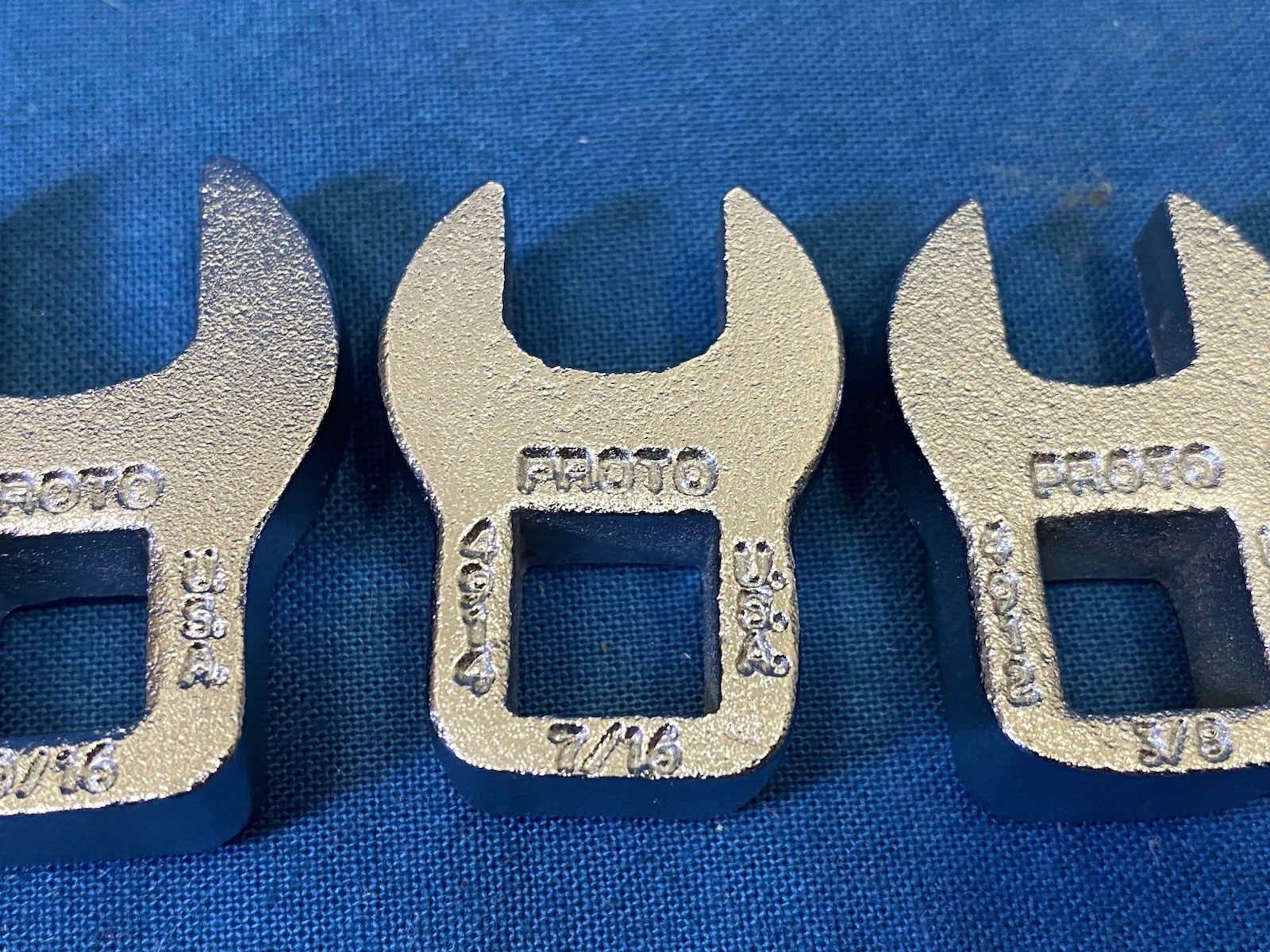 4 Piece Set Proto SAE Crows Foot Wrenches Sockets 3/8” Drive Made In USA New