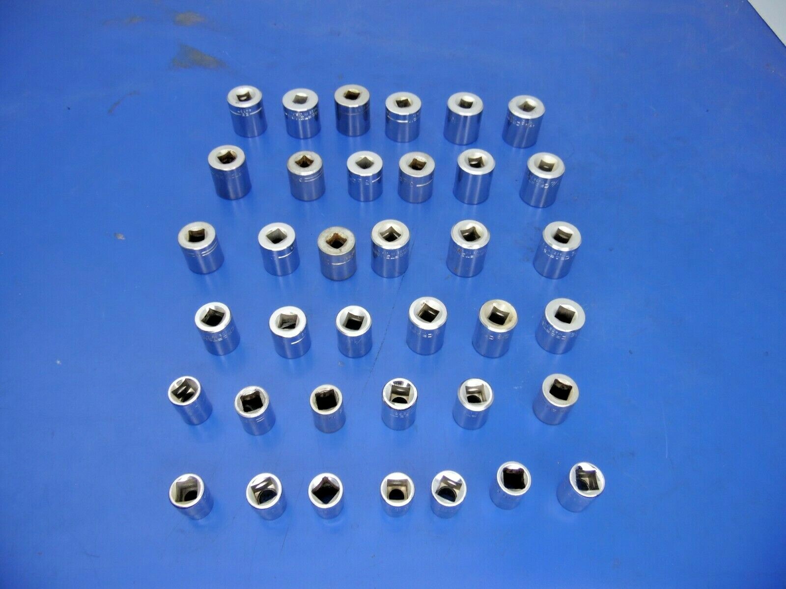 Craftsman 3/8″ Drive SAE Shallow Sockets,Lot of 37,USED,See Below for Sizes