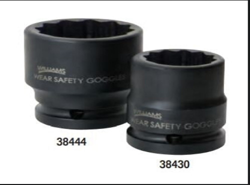 3/4″ Drive Shallow Impact Sockets,12 Point, SAE,Black Industrial Finish,Williams