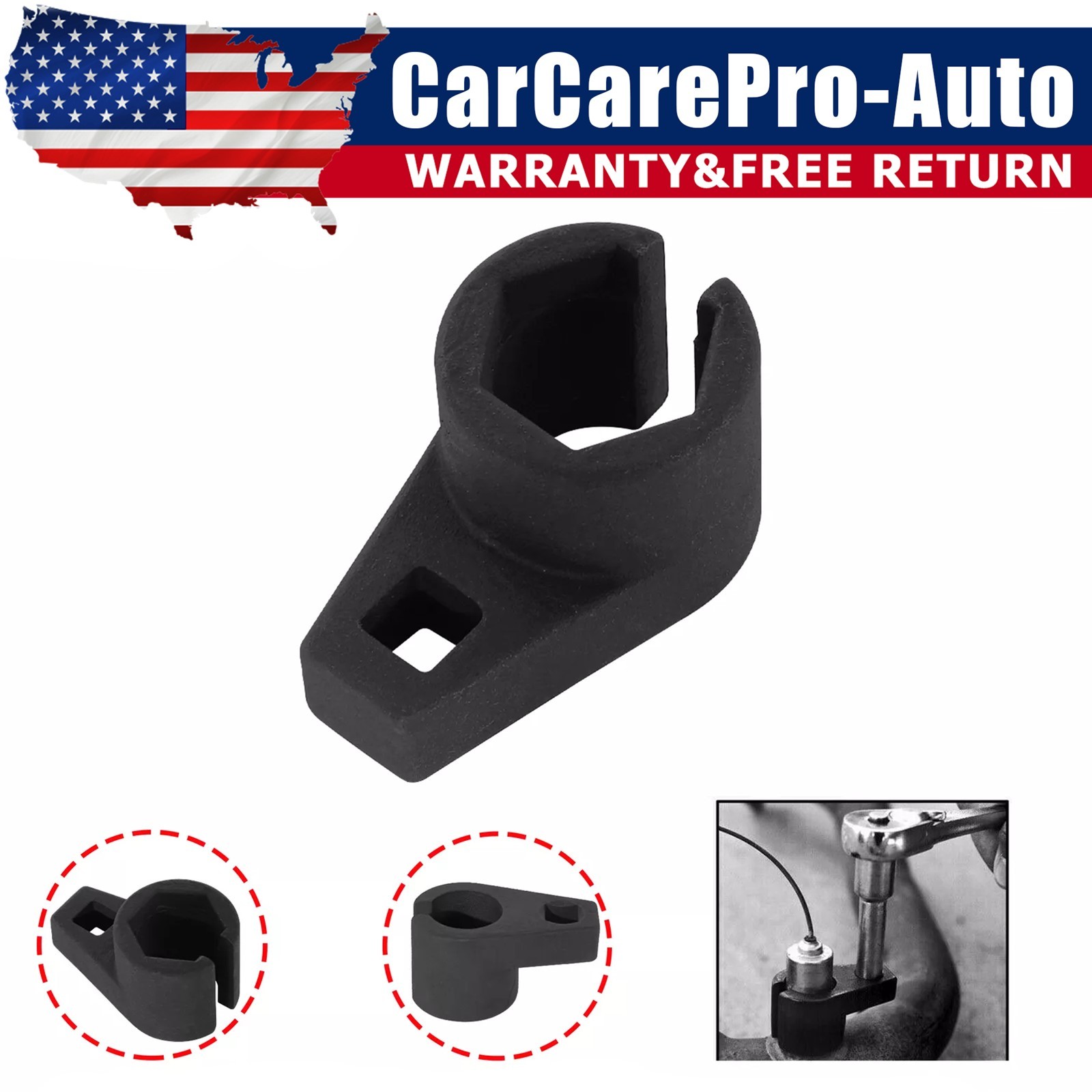 O2 Oxygen Sensor Socket Offset Wrench Remover Tool, 3/8-Inch Drive, 7/8-Inch