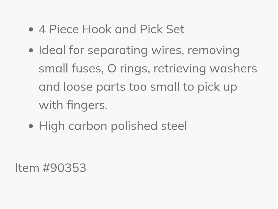 SK Professional Tools 4 Piece Hook And Pick Set