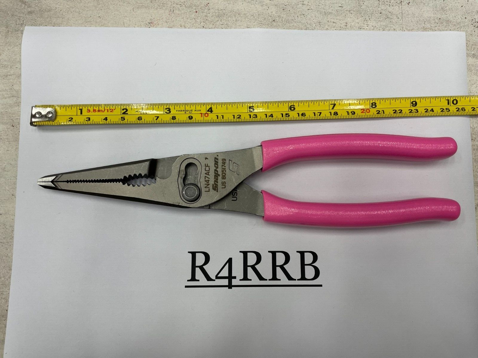 Snap-on Tools USA NEW PINK 9″ Soft Grip Long Nose Slip Joint Pliers LN47ACFP