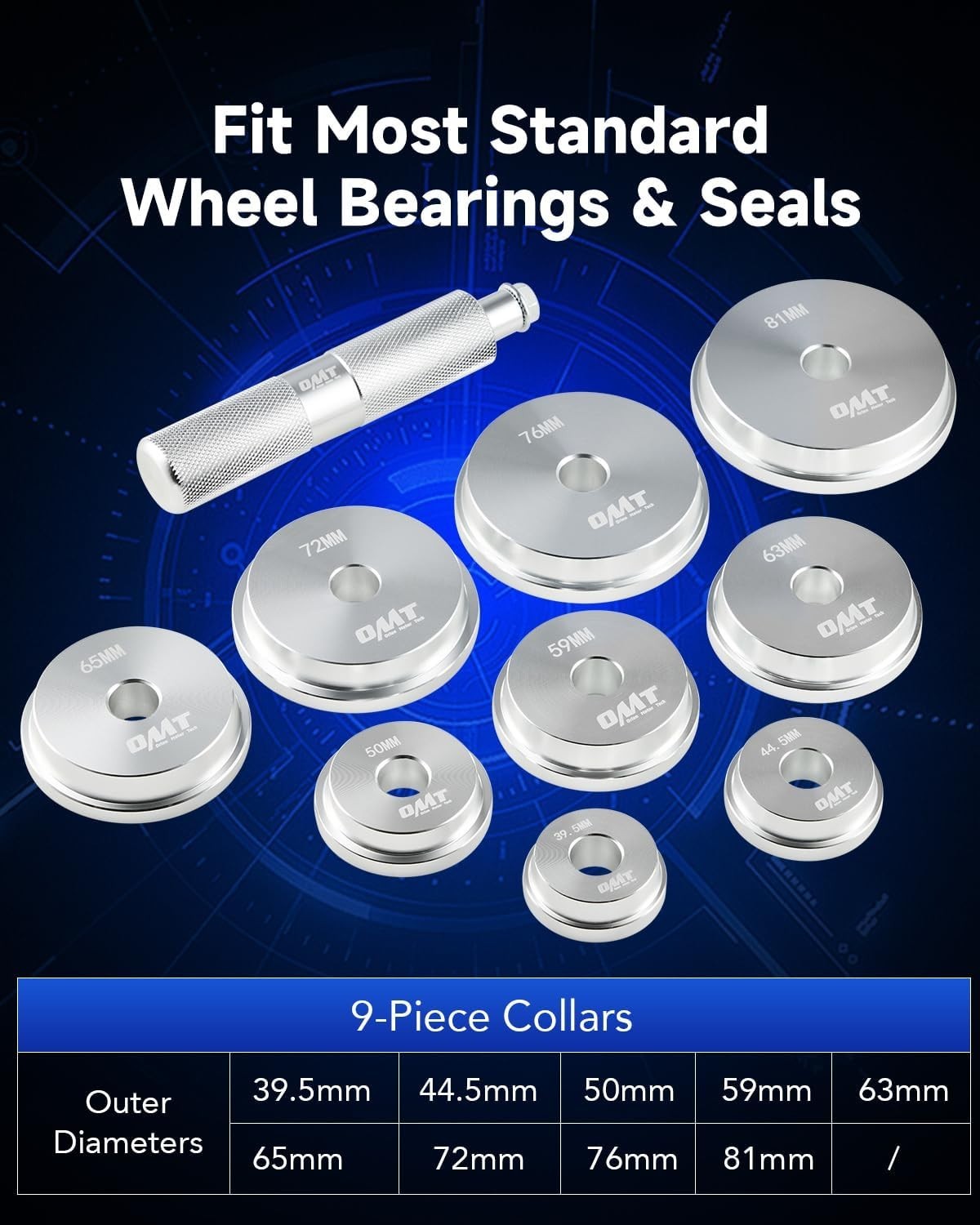 10Pc Bearing Race & Seal Driver Kit – Aluminum, Portable, Fits Most Vehicles