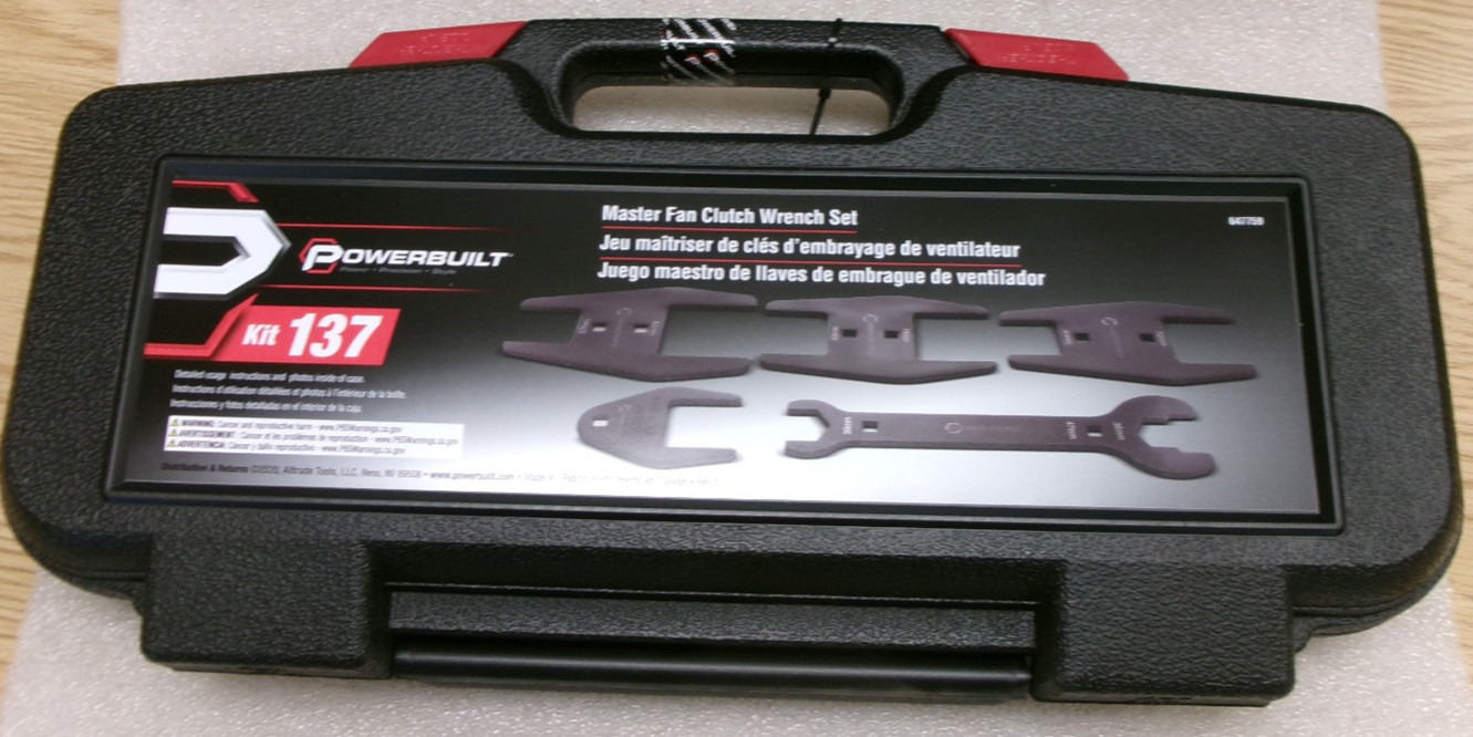 POWERBUILT MASTER FAN CLUTCH WRENCHSET KIT 137 MODEL 647759 NEW #HW310F