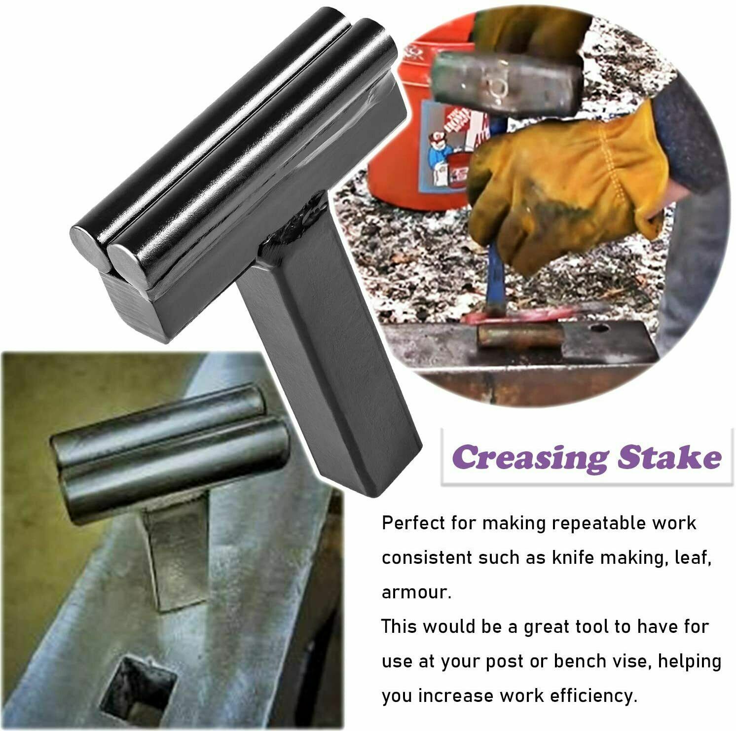 4* 1 Inch Blacksmith Anvil Hardy Tool Set Creasing Stake Hot Cut Bottom Fuller