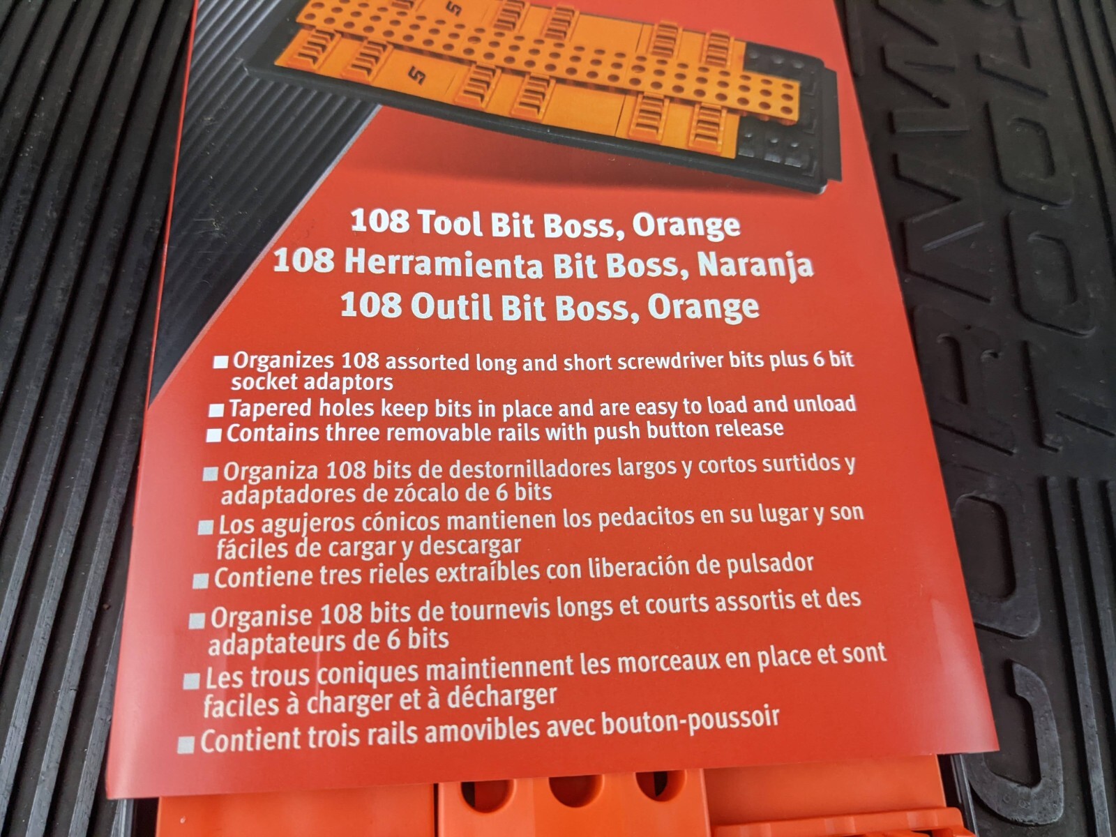 #at128 NEW Snap On 3 Row 108 Tool Bit Boss KABITR3L13OR In Orange