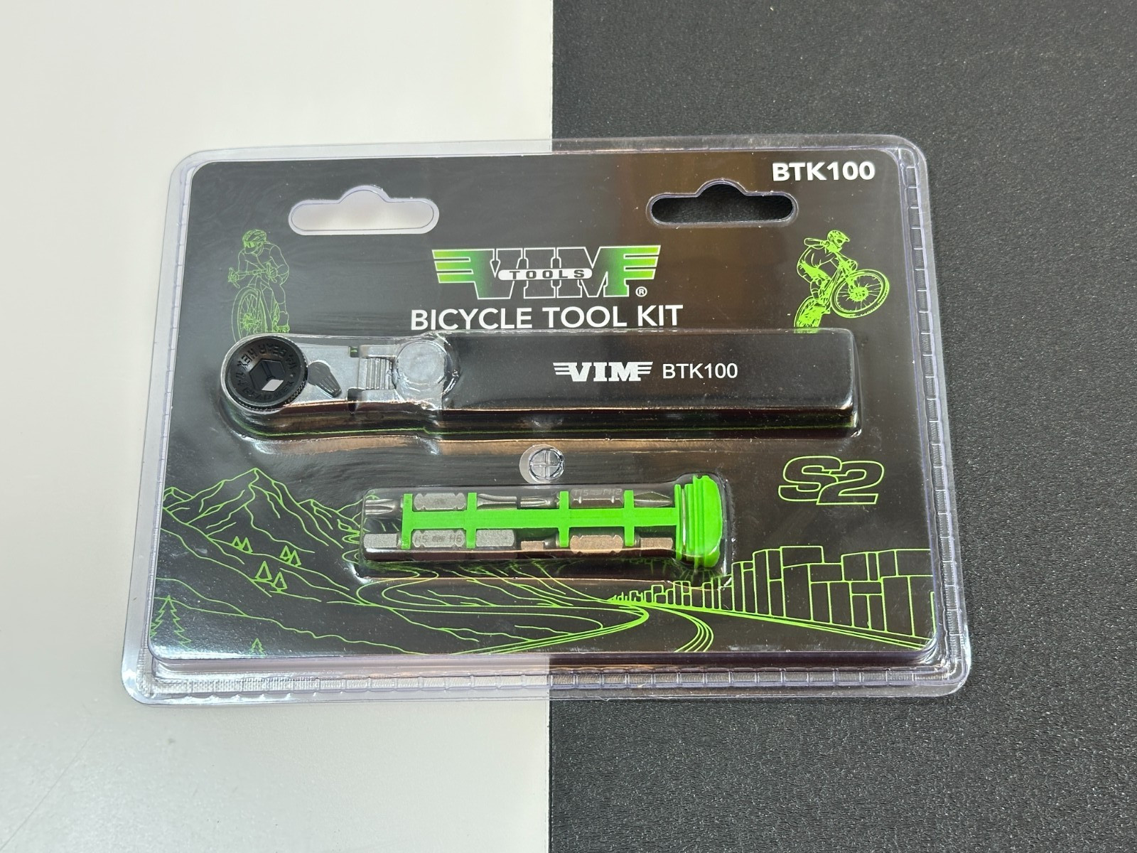 NEW VIM Tools BTK100 1/4″ Hex Reversible Micro Bit Ratchet Bicycle Tool Kit NOS