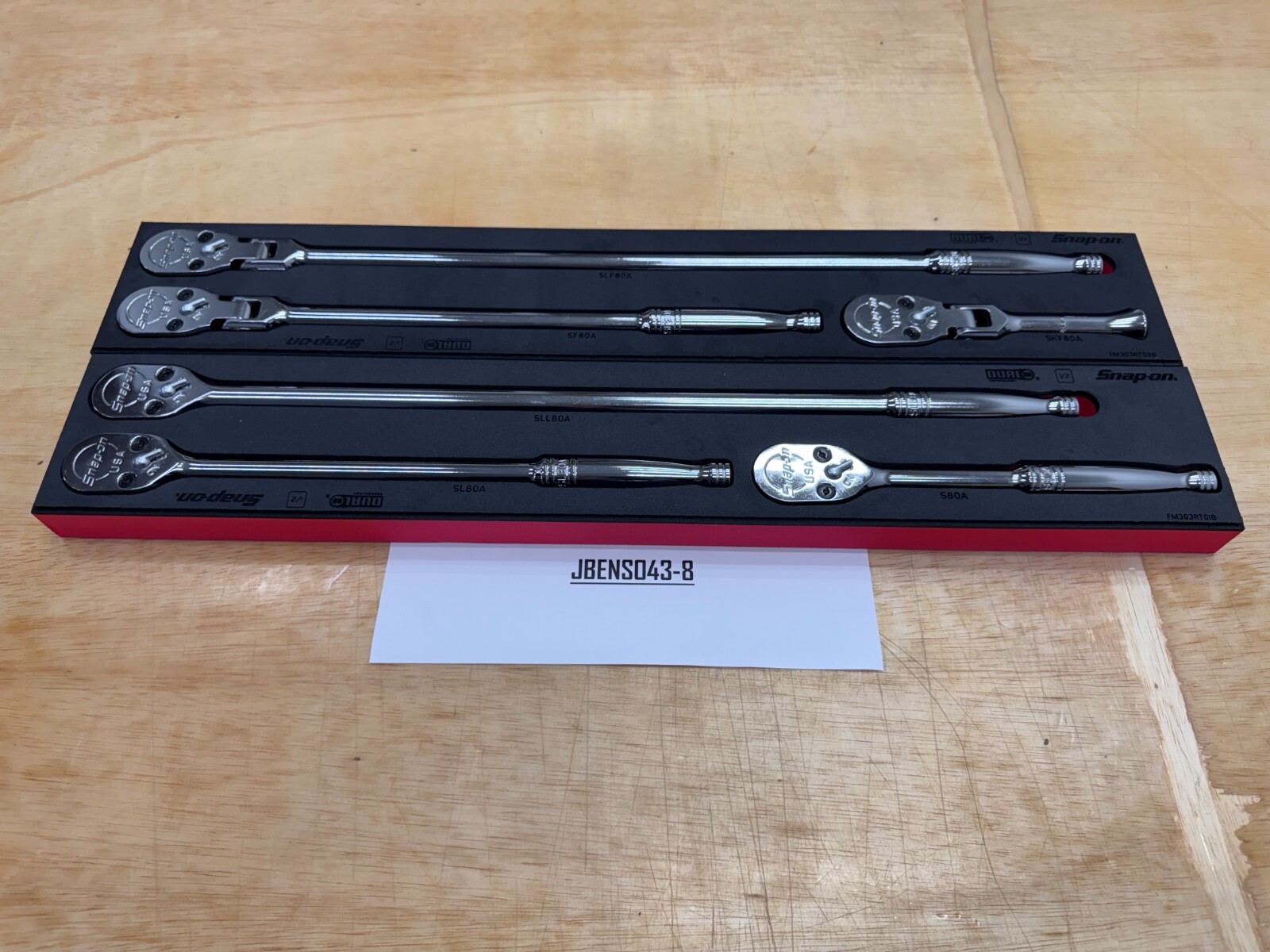 Snap-on Tools USA NEW 6pc 1/2″ Drive Chrome Fixed & Flex Head Ratchet Foam Sets
