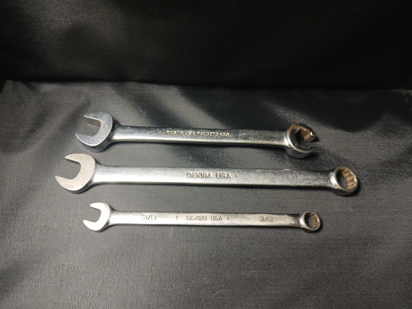 Snap-on SAE Combination Wrench Lot OEX12B OEX18A RXS18 3/8 9/16