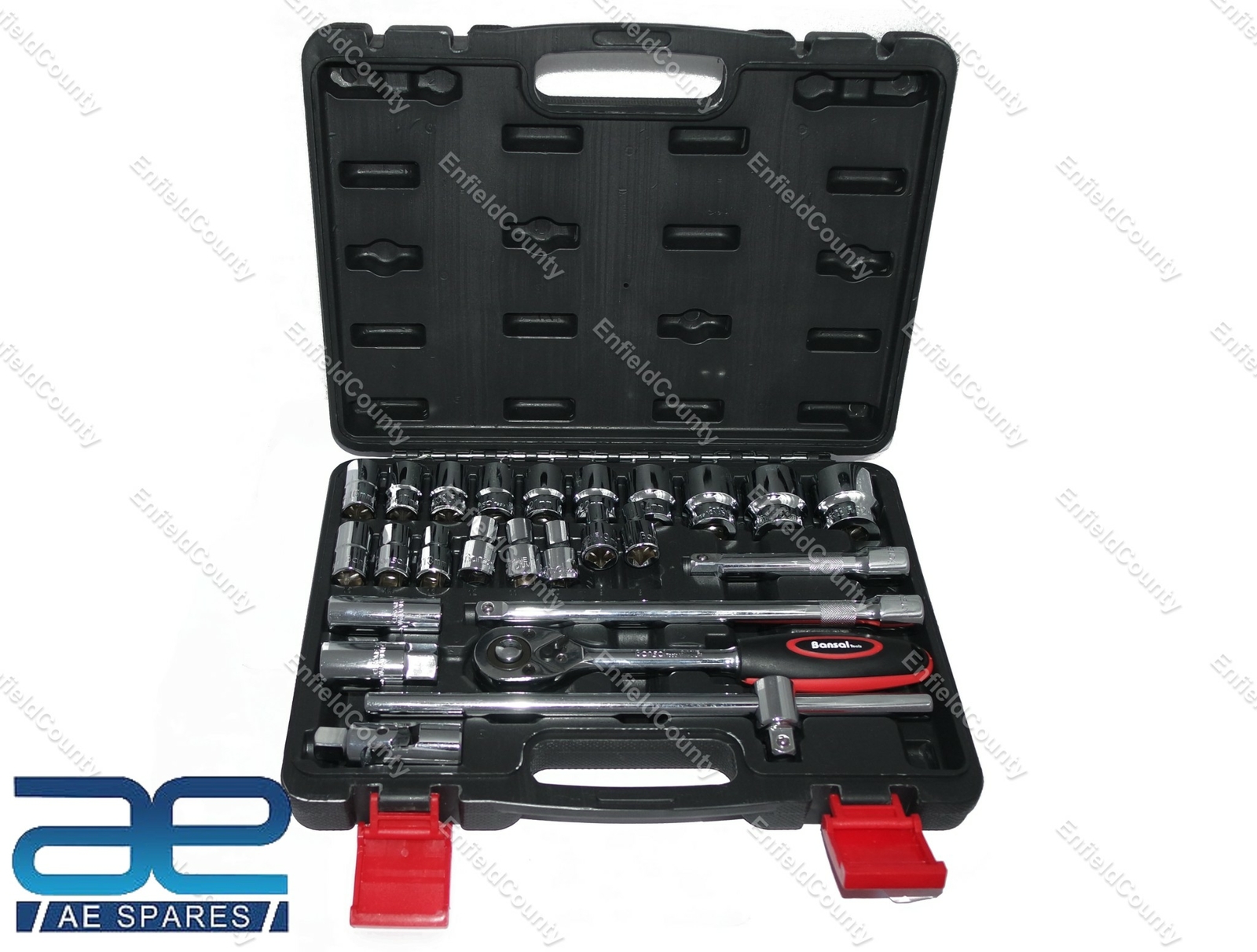 1/2″ Inch Square Drive Hex Bi-Hex 6 point Socket Set 25 Pcs.