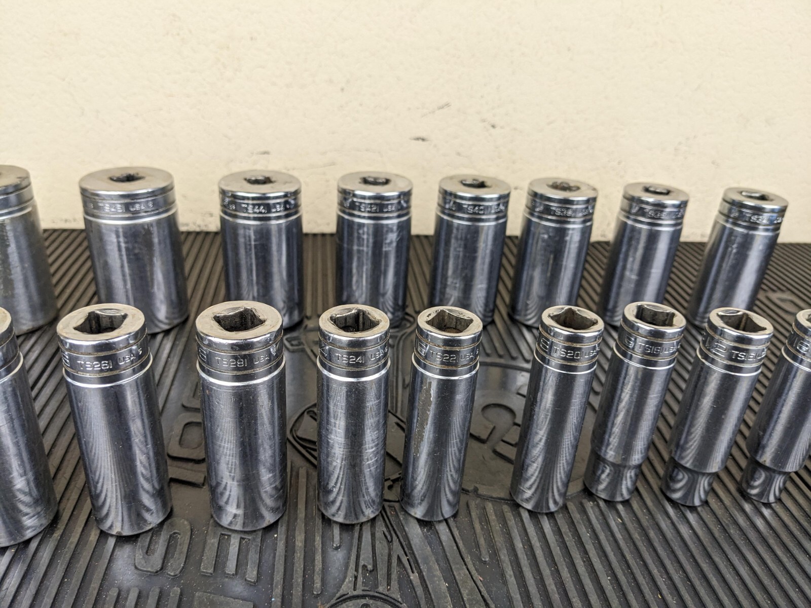 #bg790 Snap On 19 Piece 1/2″ Drive SAE Deep Socket Set 3/8-1-1/2″ USA