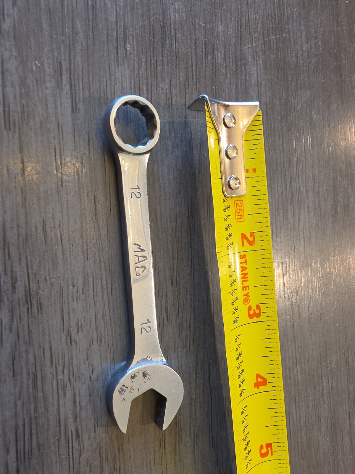 Mac Tools 12MM 12PT Metric Short Stubby Chrome Combination Wrench USA CS212MMR