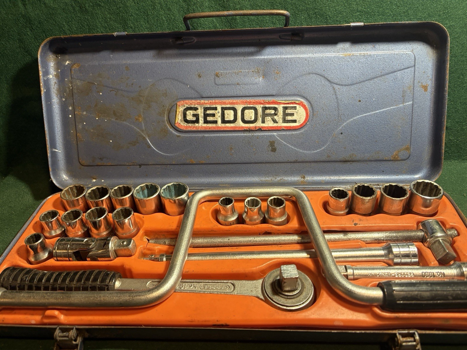 Vintage Gedore D19 TMAX Metric & Imperial 1/2 Drive Socket Set Germany Complete
