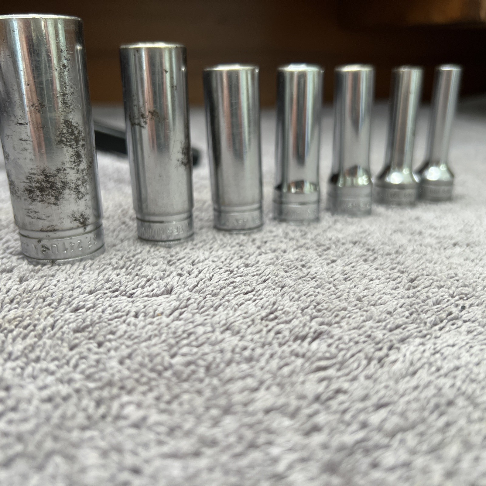 Snap-On7 pc Deep Socket Set 1/4”to 3/4″ Standard 3/8″ Drive 6pt SAE