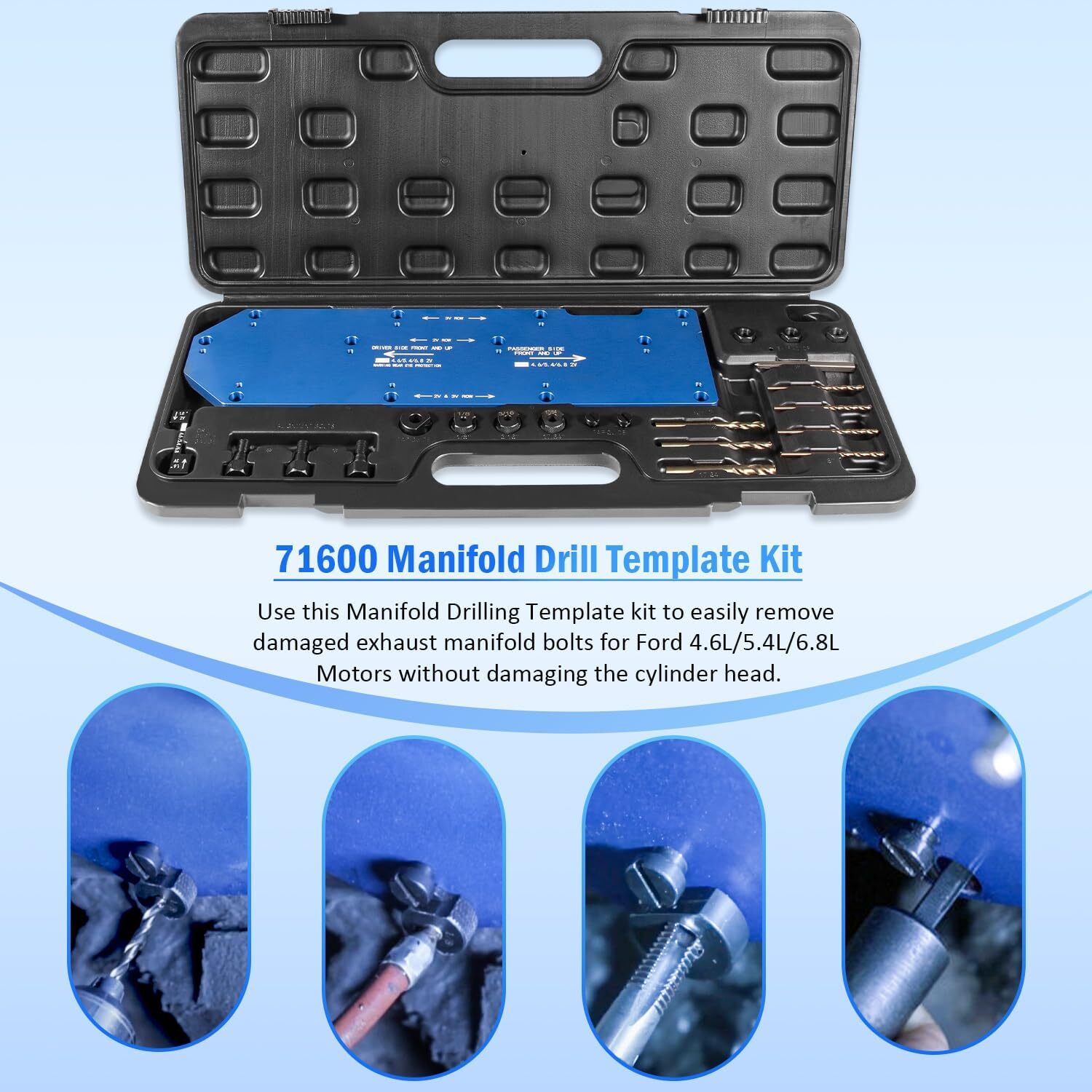71600 Manifold Template for Ford 4.6L/5.4L/6.8L V10 2＆3 Valve Triton Engines