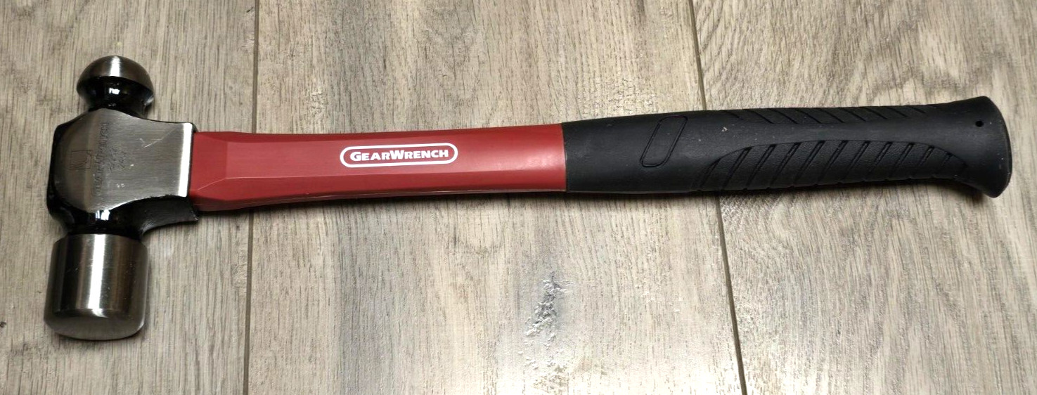 Gearwrench 24oz Ball Peen Hammer w/ Fiberglass Handle & Rubber Grip #82252