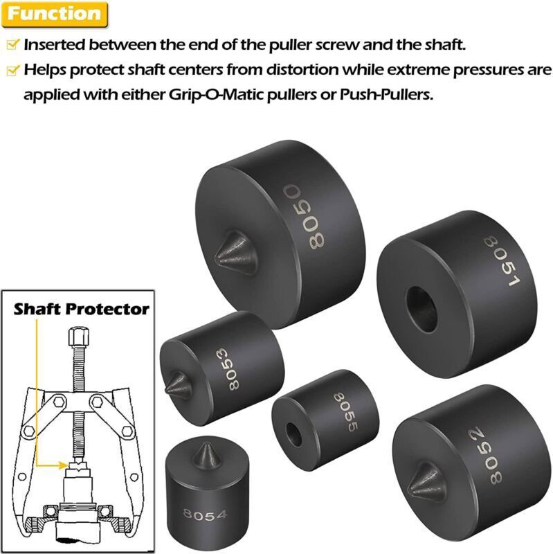 6Pcs 8056 Shaft Protector Kit For use with Fan Blade, Gear and Bearing Pullers
