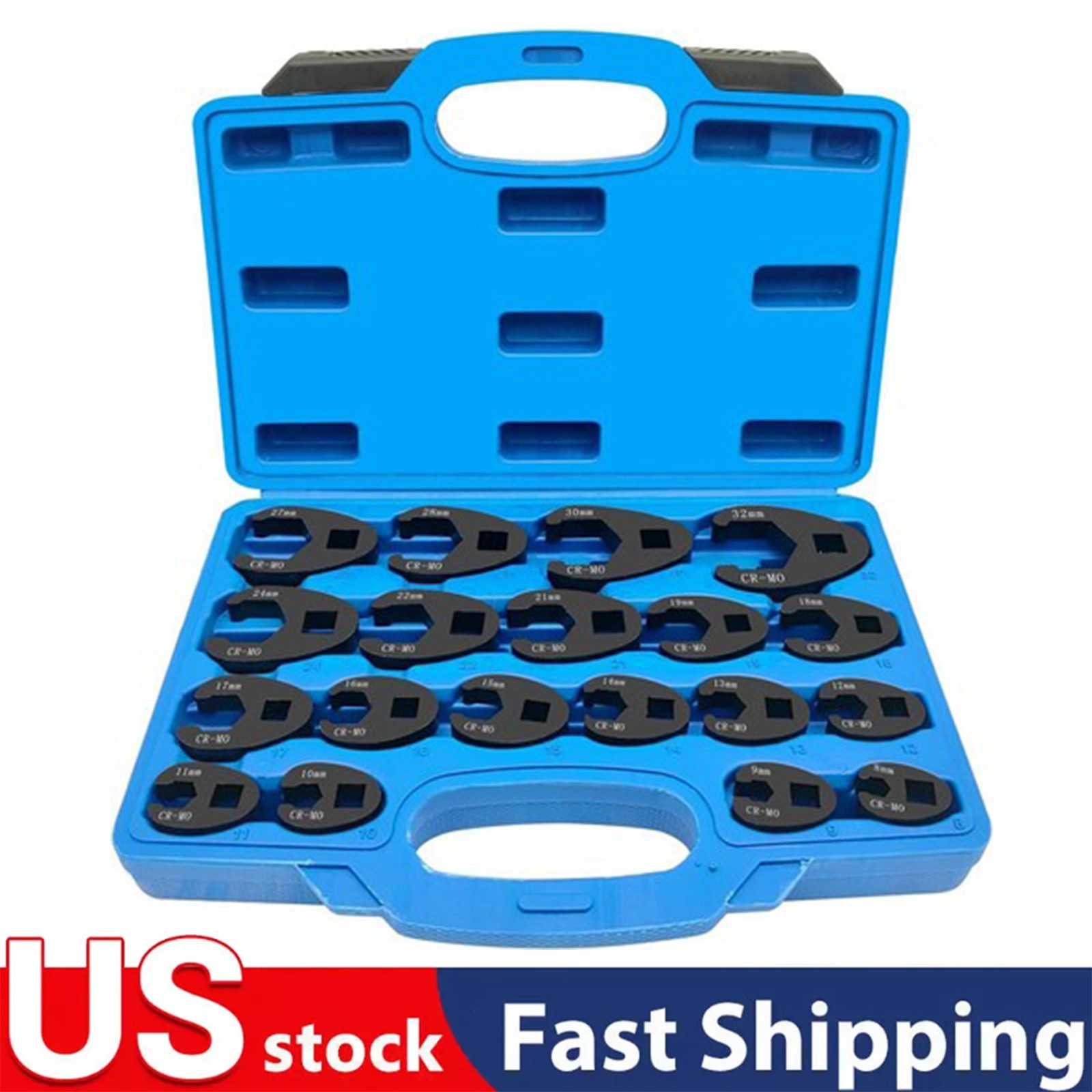Crows foot Wrench Set 1/2″ and 3/8” Drive Flare Nut Crowfoot Wrench Set Metric