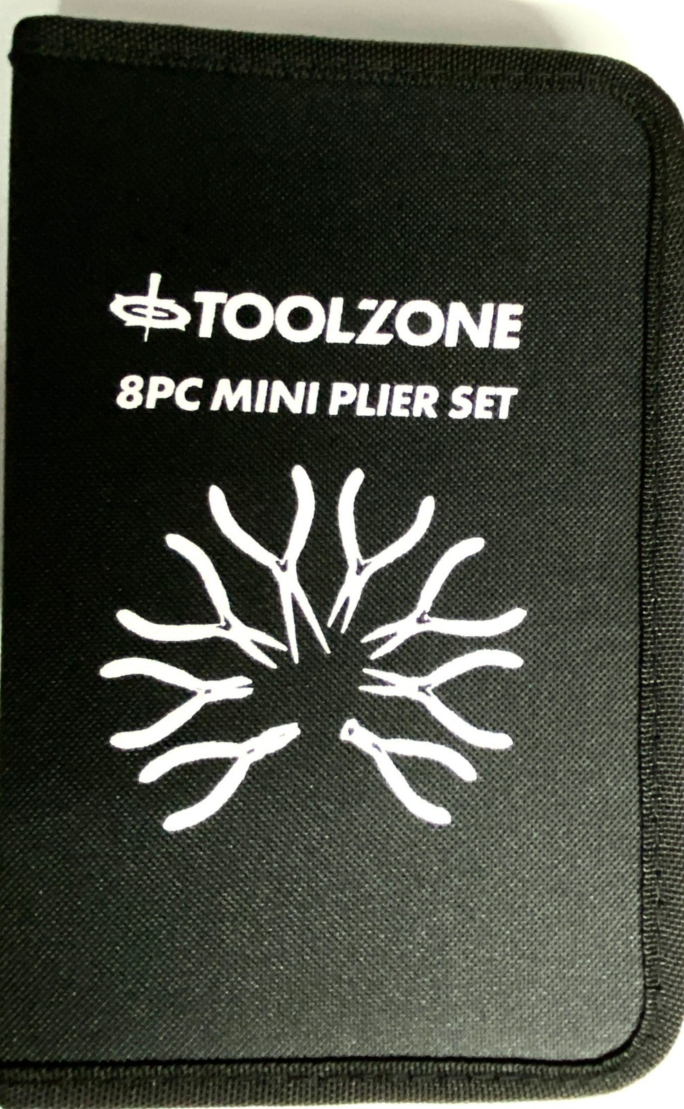 8pc Mini Plier Set Soft Grip in Zip Case Needle combi long nosed bent side cut