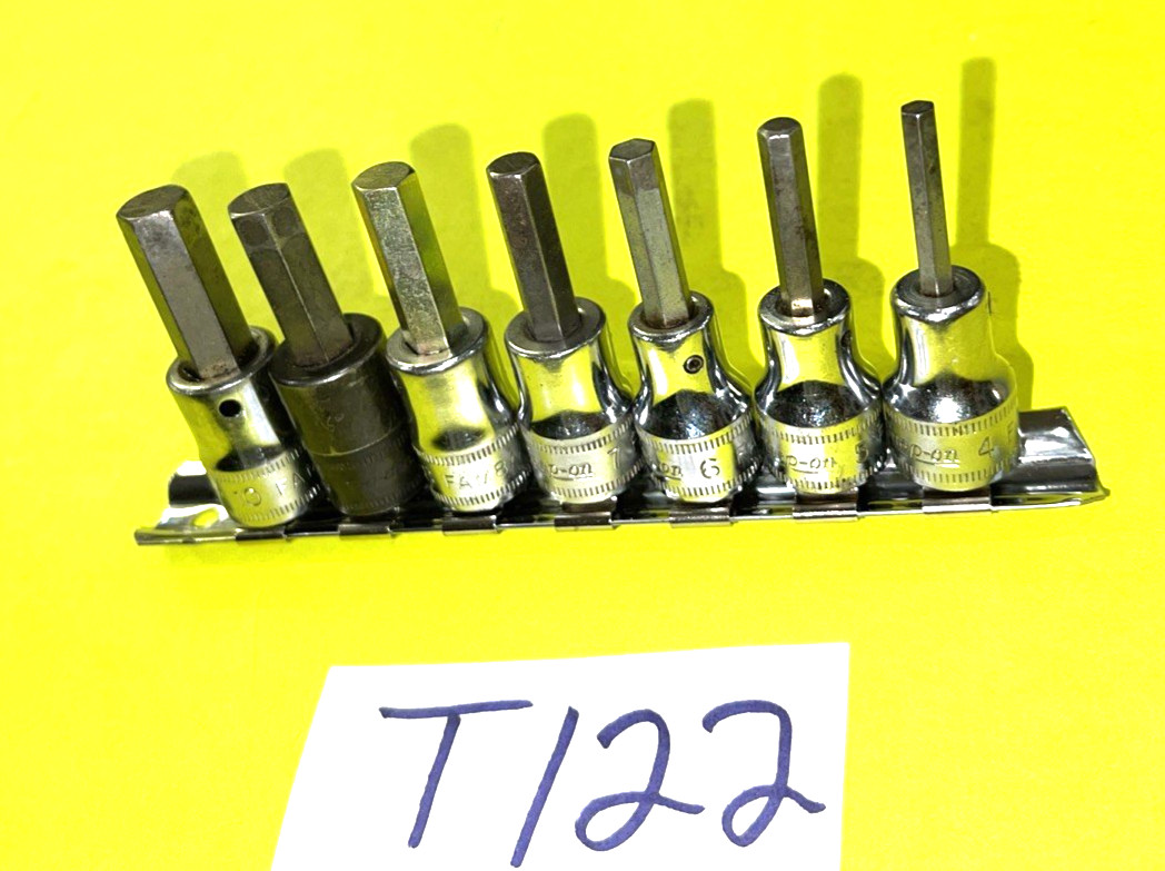 SNAP-ON TOOLS 7 PIECE 3/8 DRIVE METRIC HEX BIT SOCKET DRIVER SET 4MM TO 10MM