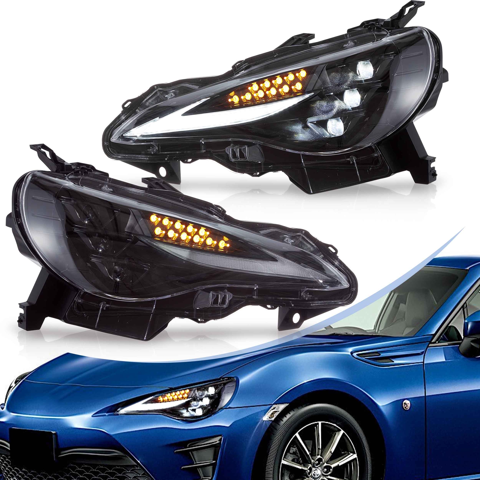 VLAND LED Projector Headlights For 12-20 Toyota 86/Subaru BRZ/FR-S w/Sequential