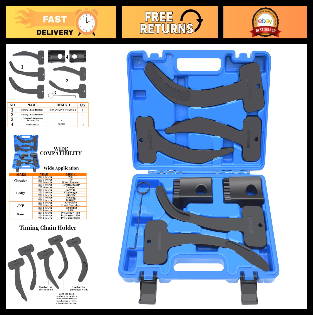 Camshaft Holding Tool for VW Jeep Chrysler Ram Dodge 3.0L 3.2L 3.6L Engines – Ti