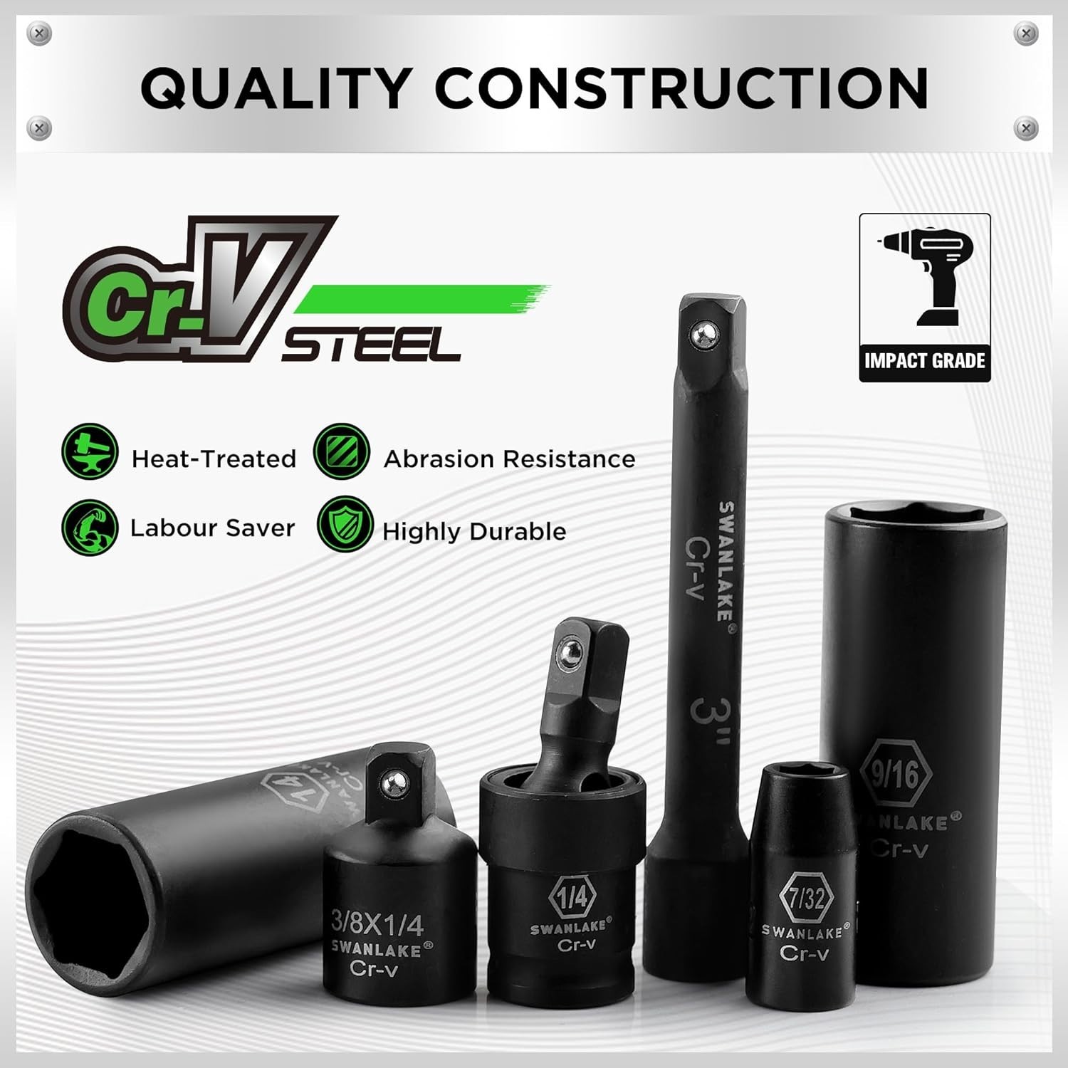 Complete 56-Piece 1/4» Drive Impact Socket Set – Precision Tools for Mechanics