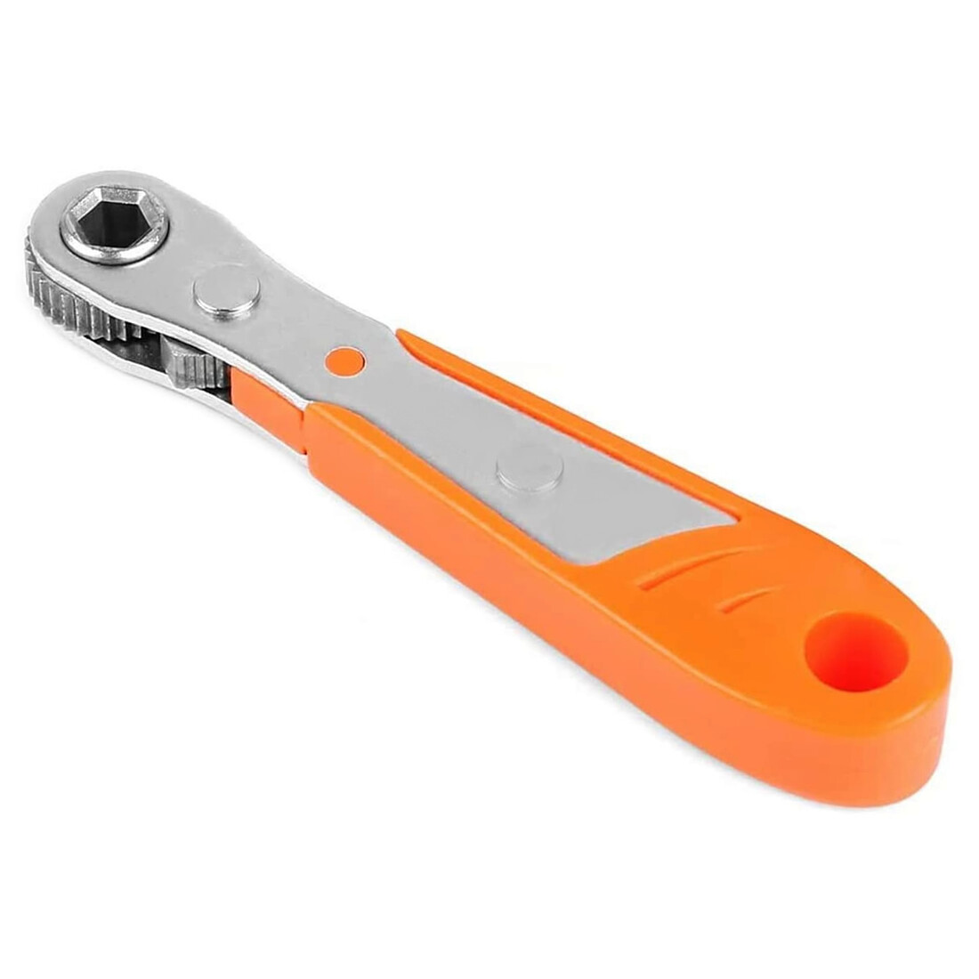 Ratcheting Right Angle Screwdriver Hex Drive 90 Degree Offset + 10pcs Bits Set
