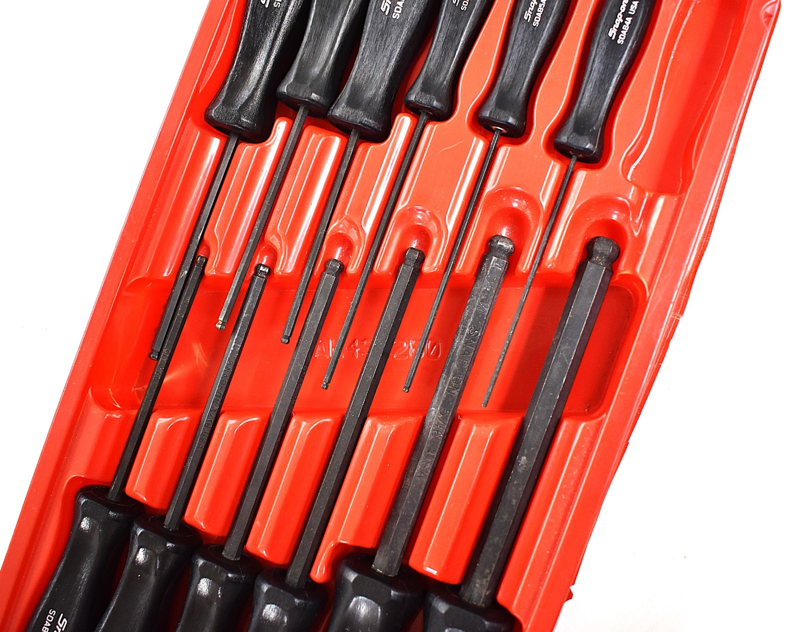Snap-On 12pc SAE Standard Ball End Hex Driver Allen Wrench Set SDAB FREE SHIPPIN
