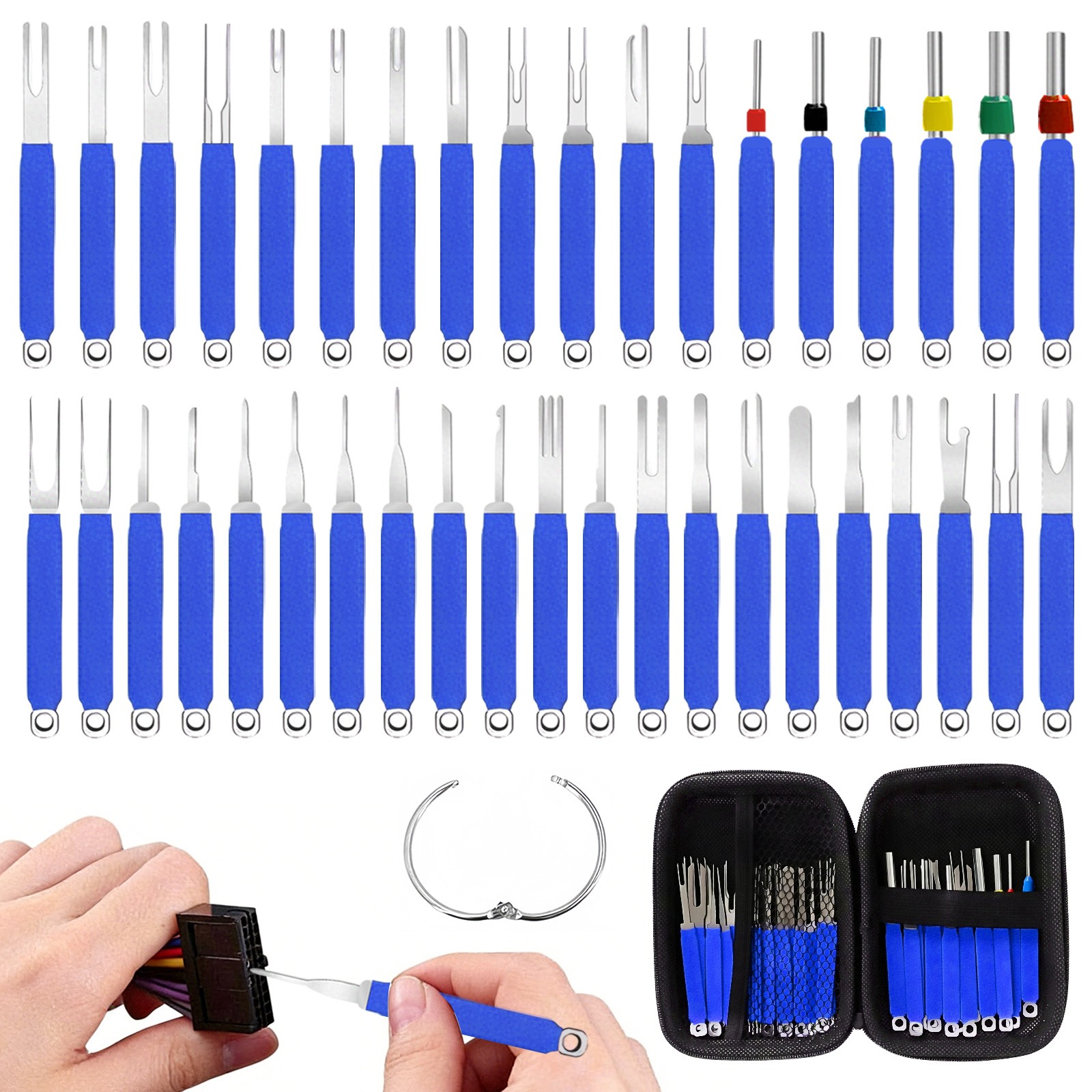 39 PCS Car Terminal Pin Removal Tool Wire Connector Depinning Set w/ Storage Box