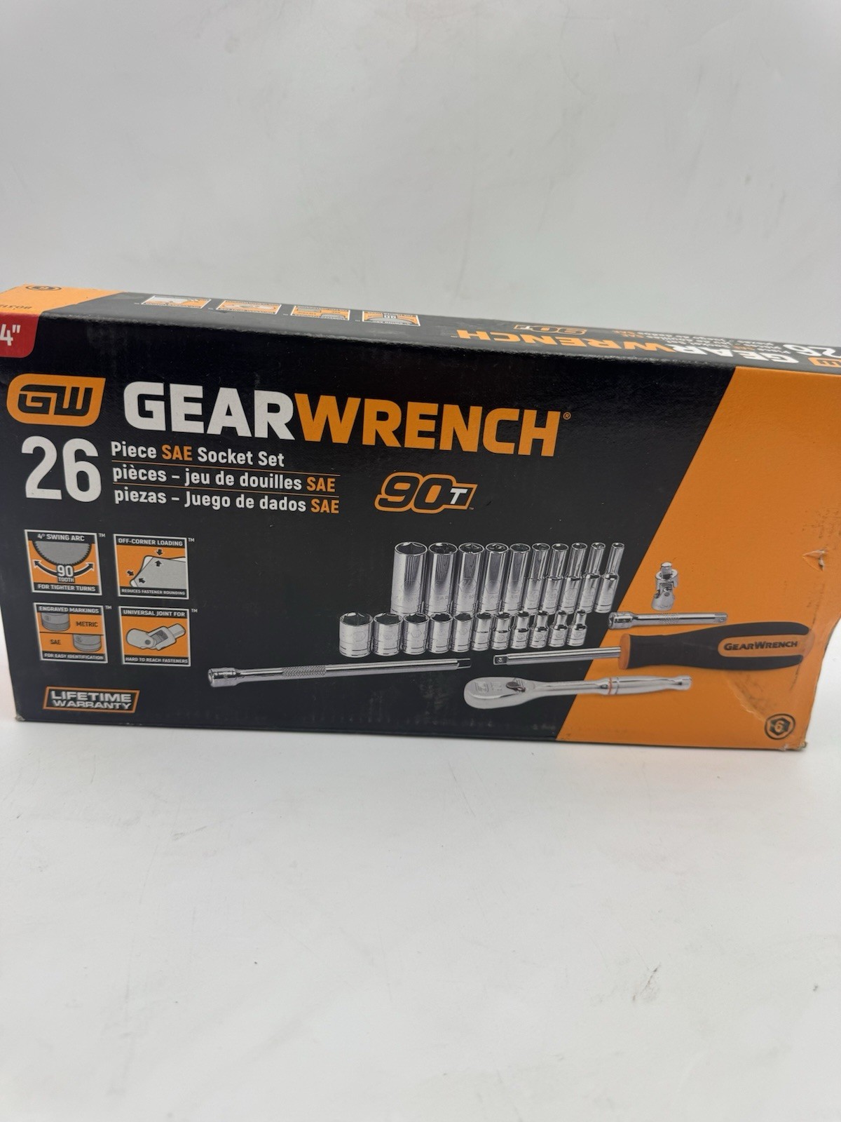 GEARWRENCH 26 Pc. 1/4″ Drive 6 Pt. Standard Mechanics Tool Set, SAE – 80312DD