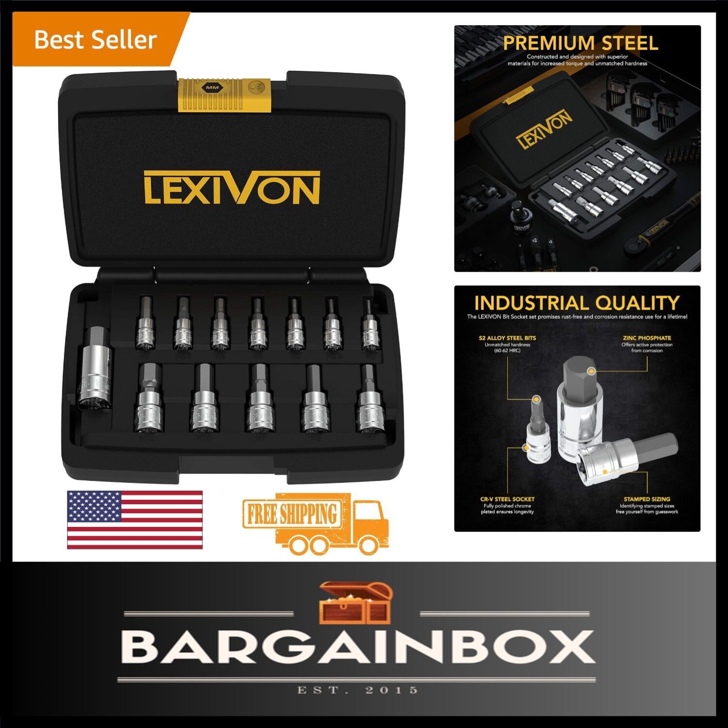 Comprehensive Metric HEX Bit Socket Set – 2mm to 14mm – 13-Piece Quality