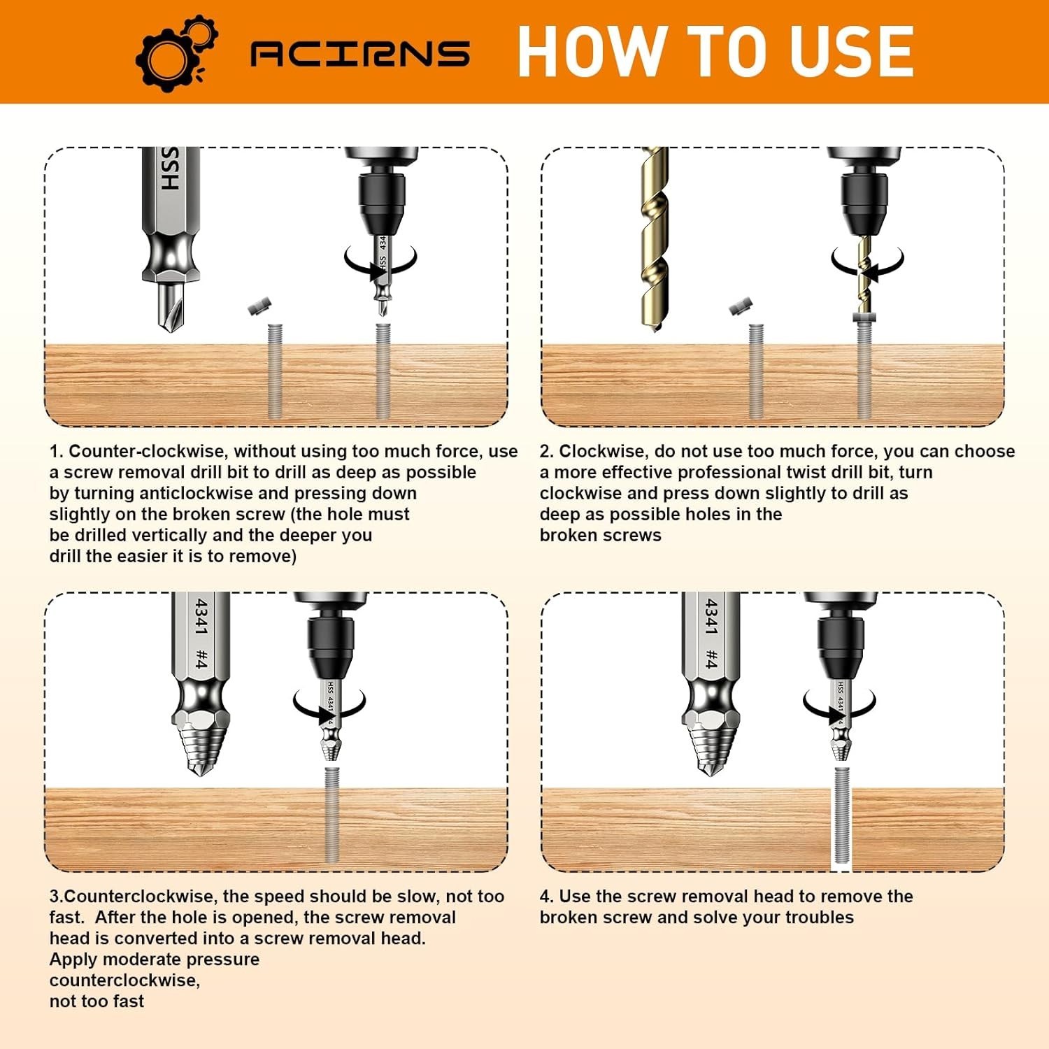 Durable High-Speed Steel Screw Extractor Set – Perfect for Fathers Day Gifts