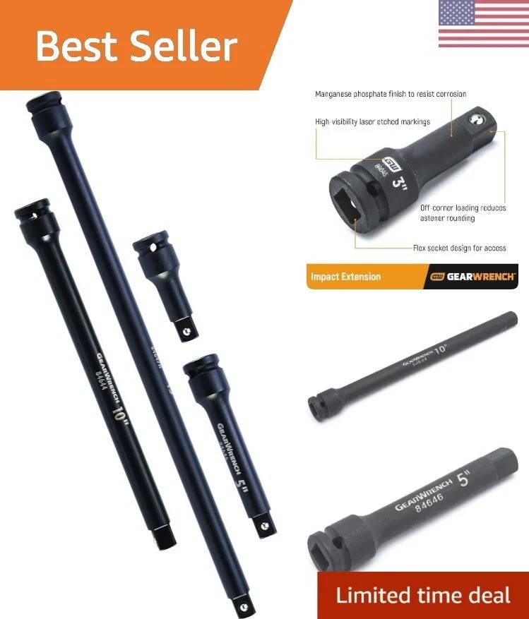 4-Piece Impact Extension Set in Chrome Molybdenum – Enhanced Durability & Design